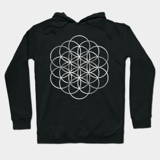 3D Silver Mandala Design #3 / Sacred Geometry Flower of Life Mandala Hoodie